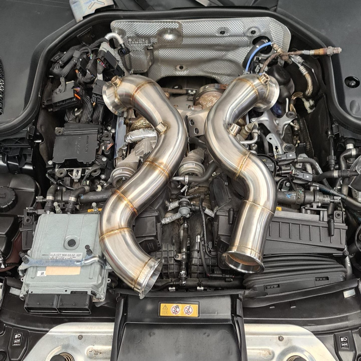 Mercedes Benz 3.5" W213 E63 E63s Performance Downpipes Exhaust 2016 2017 2018 2019 2020 2021