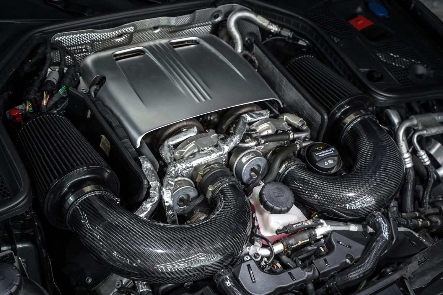 Mercedes Benz W205 C63 C63S M177 GLC63 GLC63S 3.5" Carbon Cold Air Intake Kit 2015 2016 2017 2018 2019 2020