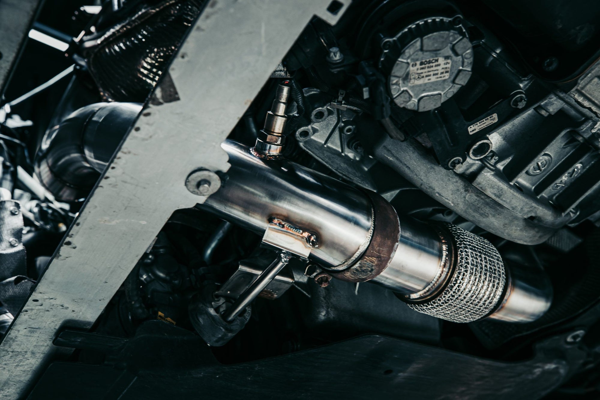 Mercedes Benz 3.5″ Race (Decat) Downpipe Mercedes A45 CLA 45 AMG W176