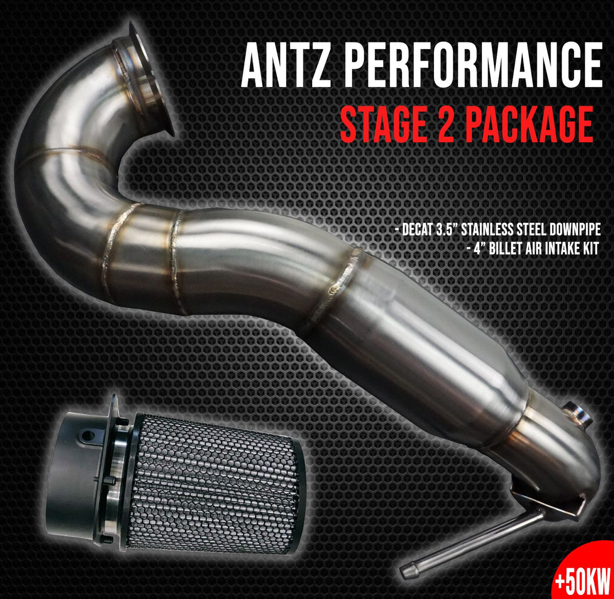 Mercedes Benz CLA45 A45 Stage 2+ Kit (Downpipe, Midpipe &amp; Intake Combo) suits C117 W176 AMG 2013-2018