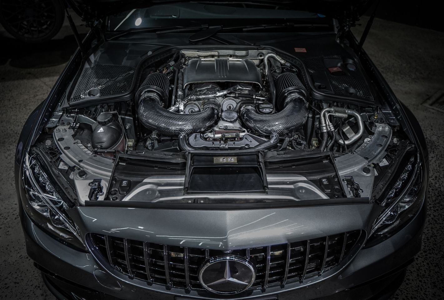 Mercedes Benz W205 C63 C63S M177 GLC63 GLC63S 3.5" Carbon Cold Air Intake Kit (2015-2020)